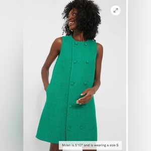 NWT Emerald Green Tweed Bianca Dress